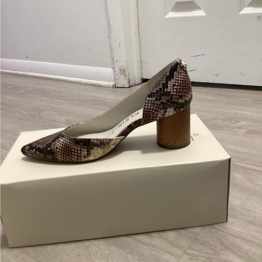 Calvin Klein Women's Snakeskin Block Heel Pumps
